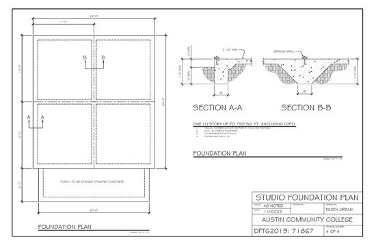 Fredericksburg Studio Foundation Plan