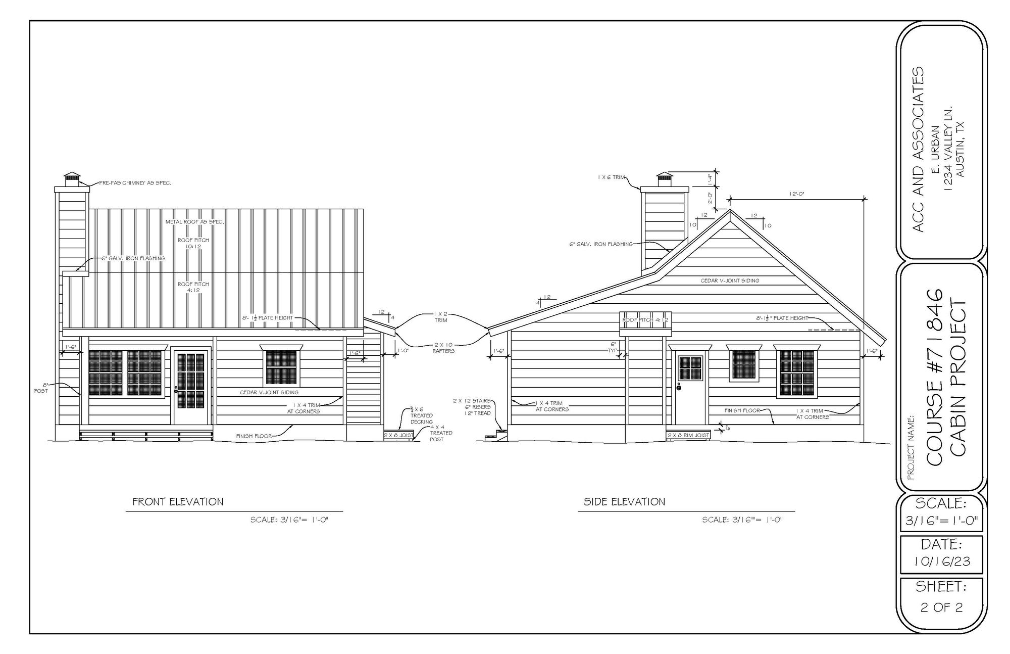 Cabin Project Elevations