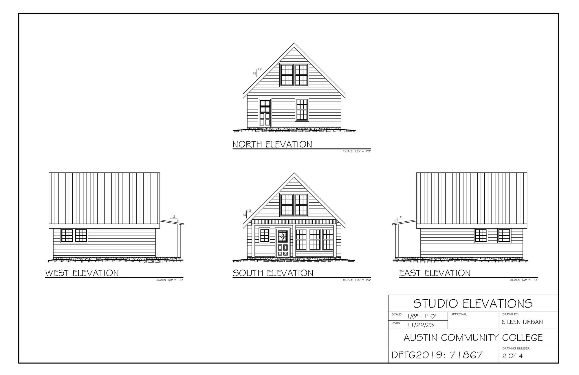 Fredericksburg Studio Elevations